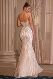Ladivine CC0688W Fitted Bridal Gown Strapless Plunging Neckline