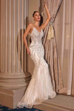 Ladivine CC0688W Fitted Bridal Gown Strapless Plunging Neckline