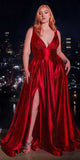 Ladivine CC2349C Long Glitter Stretch Satin A-Line Evening Gown