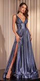 Ladivine CC2349 Long Glitter Stretch Satin A-Line Evening Gown