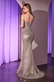 Ladivine CC385 Dress Fully Beaded Strapless Gown