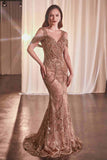 Ladivine CC4020 Dress Fully Embellished Fit & Flare Gown - Sienna