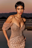 Ladivine CC477 Dress Beaded Off The Shoulder Mermaid Prom Dress