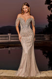Ladivine CC477 Dress Beaded Off The Shoulder Mermaid Prom Dress