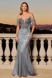 Ladivine CC477 Dress Beaded Off The Shoulder Mermaid Prom Dress