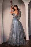 Ladivine CC487 Dress Strapless Layered Tulle A-Line Gown