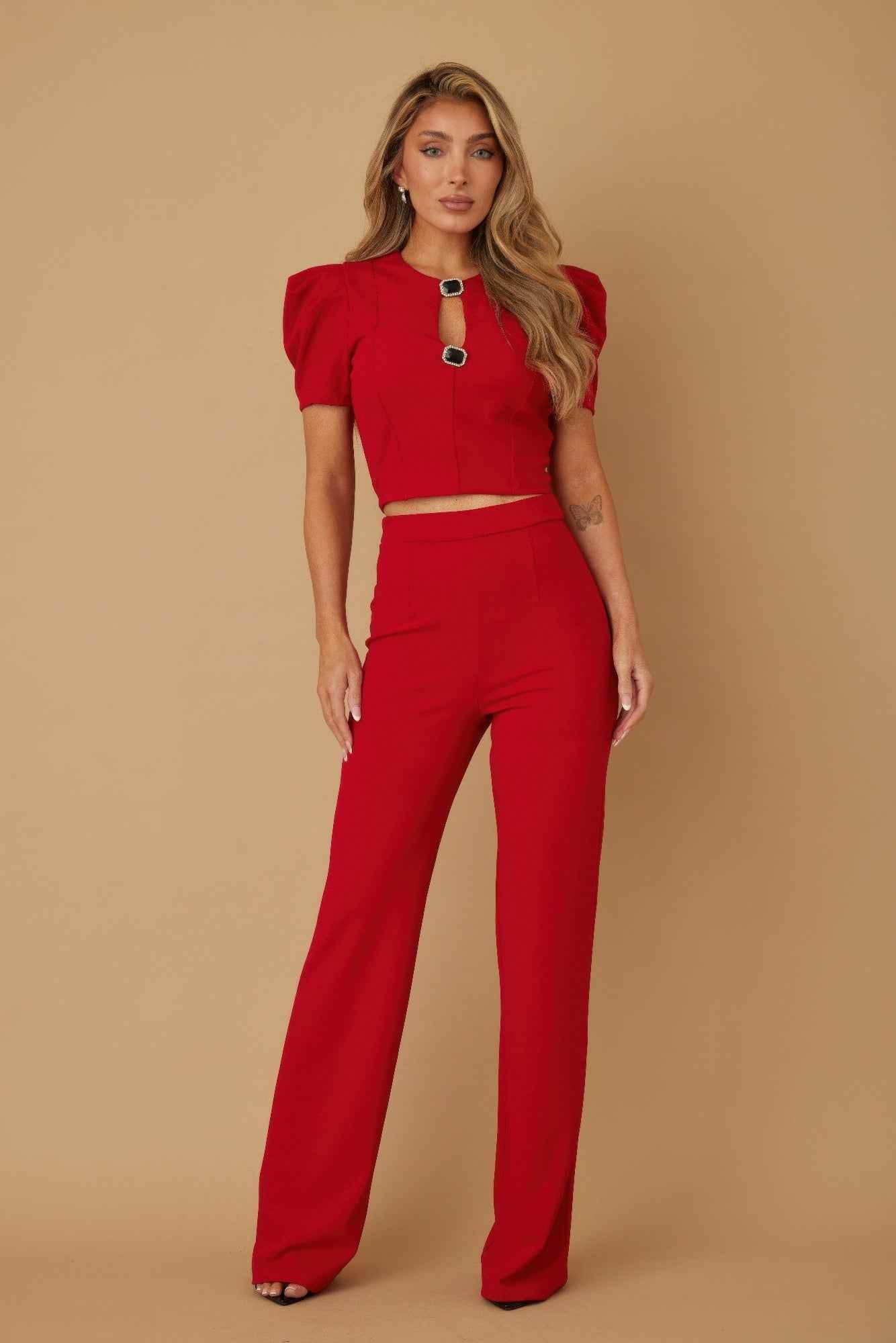 Puff Cap Sleeve Jewel Detail Sets