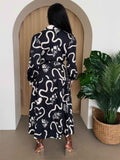Botanic Maze Belted Shirt Dress