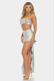 Metallic Sequin Crop Top & Skirt Set