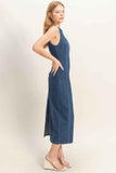 Sleeveless Denim Midi Dress