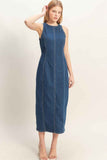 Sleeveless Denim Midi Dress