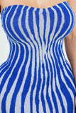 Striped Tube Bodycon Midi Dress