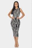 Sweater Midi Print Dress