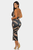 Fierce Stroke Halter Midi Dress