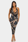 Fierce Stroke Halter Midi Dress
