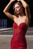 Ladivine CC8885 Strapless Sweetheart Fitted Rhinestone Gown