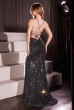Ladivine CC8918 Dress Fitted Black Embellished Gown