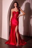 Ladivine CD0103 Dress Satin Strapless Fitted Gown
