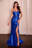 Ladivine CD0103 Dress Satin Strapless Fitted Gown