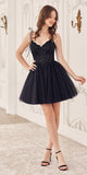 Ladivine CD0236 Short A-Line Tulle Homecoming Dress