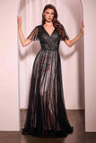 Ladivine CD0241 Dress Sequin Embellished A-Line Gown