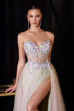 Ladivine CD2418 Ethereal and Enchanting A-Line Floral Applique Gown