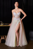 Ladivine CD2418 Ethereal and Enchanting A-Line Floral Applique Gown