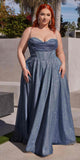 Ladivine CD252C Dress | Cinderella Divine CD252C - Smokey Blue