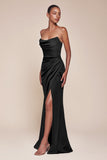 Ladivine CD355 Long Strapless Chiffon Scoop Neck Gown