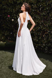 Ladivine CD372W Dress Satin Halter Neckline A-Line Bridal Gown
