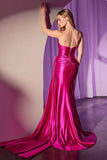 Ladivine CD379 Dress Strapless Fitted Structured Satin Gown