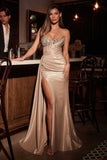 Ladivine CD382 Dress Strapless Stretch Taffeta Embellished Prom Gown
