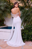 Ladivine CD384W Fitted Bridal Gown Strapless Sweetheart Neck