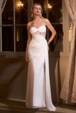 Ladivine CD384W Fitted Bridal Gown Strapless Sweetheart Neck