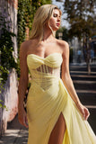 Ladivine CD384 Dress Strapless Draped Fitted Prom Gown