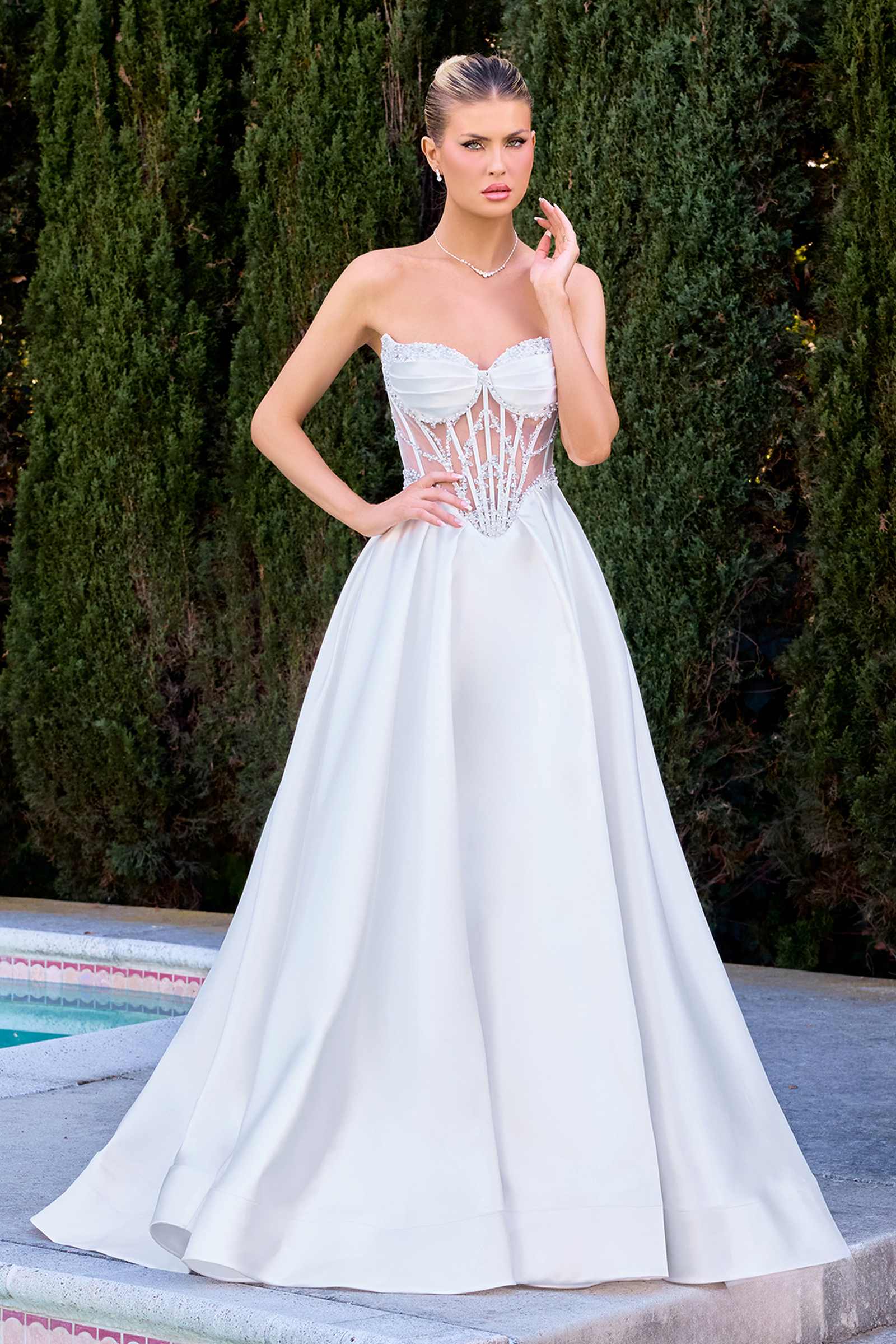 Ladivine CD389W Timeless A-Line Fairytale Bridal Gown