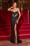 Ladivine CD390 Fitted Sweetheart Neck Stretch Satin Formal Dress