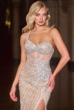 Ladivine CD677 Breathtaking One Shoulder Beaded Formal Gown