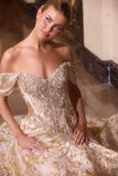 Ladivine CD862 Off the Shoulder Beaded Bodice Ball Gown