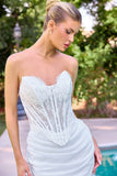 Ladivine CD683W Modern Strapless Fitted Bridal Gown