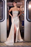Ladivine CD692 Strapless Reverse Sweetheart High Shine Finish Gown