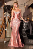 Ladivine CD697 Mermaid Evening Gown Strapless Sweetheart
