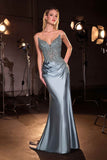 Ladivine CD714 Fitted Red Carpet Gown Sculpted Neckline