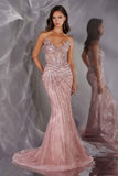 Ladivine CD715 Red Carpet Glamour Fitted Mermaid Gown