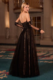 Ladivine CC717 Strapless A-Line Gown Lace Applique Tulle Skirt
