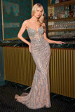 Ladivine CD728 Plunging Neckline Fit and Flare Evening Gown