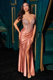 Ladivine CD729 Removable Off Shoulder Straps Stretch Satin Prom Gown