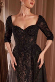 Ladivine CD749 Dress Lone Sleeve Lace Fitted Mother of the Bride Dress