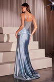 Ladivine CD752 Dress Fitted Satin Embellished Gown