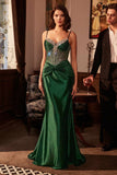 Ladivine CD752 Dress Fitted Satin Embellished Gown
